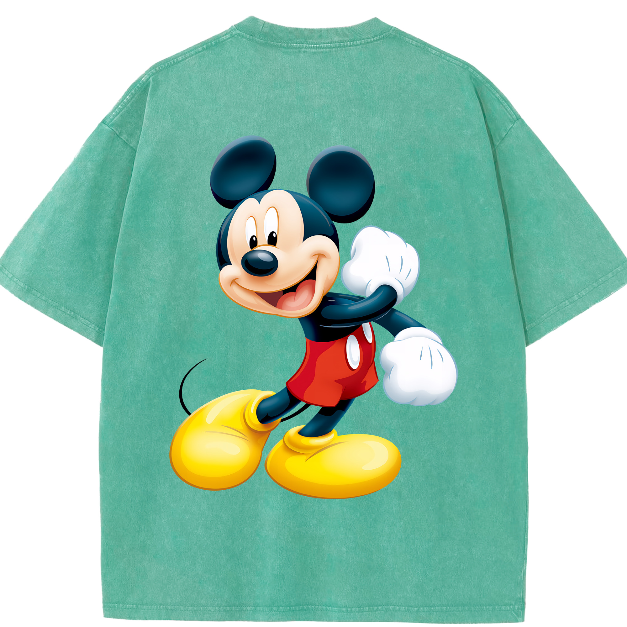 （画像用） ミッキーマウス Mickey Mouse 綿100% ヴィンテージ風 半袖Tシャツ（背面プリント）